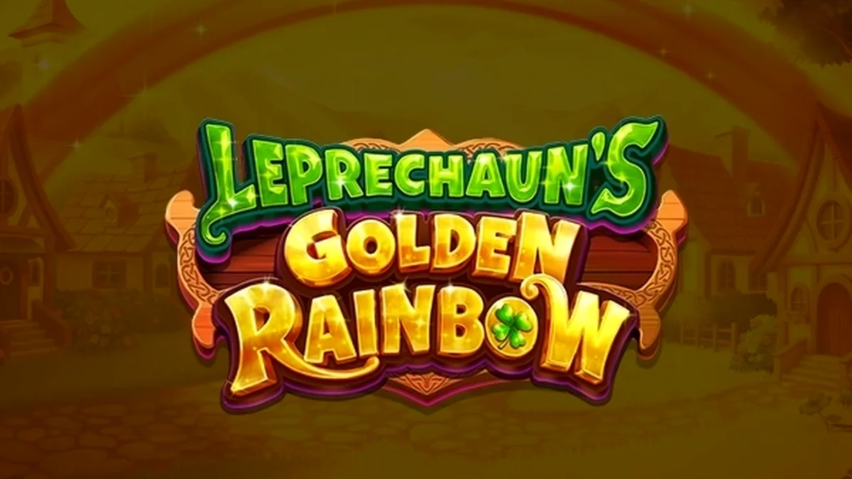 Cenário temático do jogo Leprechaun's Golden Rainbow com elementos da cultura irlandesa